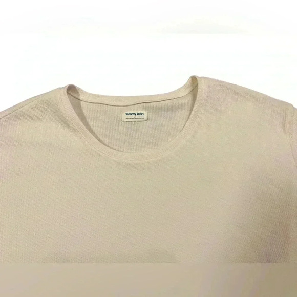 Tommy John Women's Zen Waffle Tee in Cream/White Size Small - Picture 8 of 11